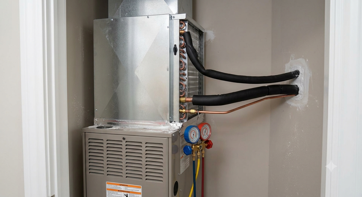 New furnace and evaporator coil install